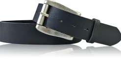 COLMAR: Damen Ledergürtel 4 cm mit Rollschnalle in altsilbern, echt Ledergürtel