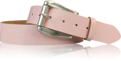 COLMAR: Damen Ledergürtel 4 cm mit Rollschnalle in altsilbern, echt Ledergürtel