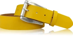 COLMAR: Damen Ledergürtel 4 cm mit Rollschnalle in altsilbern, echt Ledergürtel