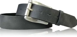 COLMAR: Damen Ledergürtel 4 cm mit Rollschnalle in altsilbern, echt Ledergürtel