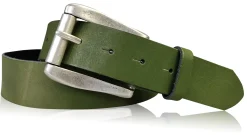 COLMAR: Damen Ledergürtel 4 cm mit Rollschnalle in altsilbern, echt Ledergürtel