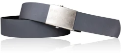 COMFORT: Herrengürtel stufenlos verstellbar, 4 cm, massive Militär Koppelschnalle altsilber, Ledergürtel, kürzbar! Gesamtlänge 145cm