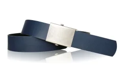 COMFORT: Herrengürtel stufenlos verstellbar, 4 cm, massive Militär Koppelschnalle altsilber, Ledergürtel, kürzbar! Gesamtlänge 145cm