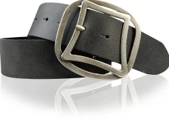 CONNY breiter Taillengürtel 4,7 cm mit cooler Retro Gürtelschnalle, echt Leder