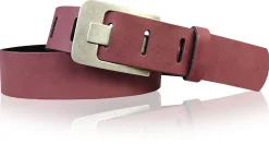 Damen Ledergürtel 4 cm, Gürtelschnalle breiter Dorn