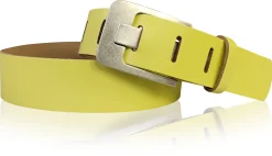 Damen Ledergürtel 4 cm, Gürtelschnalle breiter Dorn