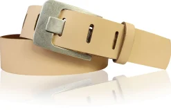 Damen Ledergürtel 4 cm, Gürtelschnalle breiter Dorn