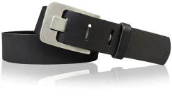 Damen Ledergürtel 4 cm, Gürtelschnalle breiter Dorn