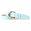 Damen Ledergürtel 3,5 cm, messingfarbene Schnalle, viele Farben