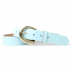 Damen Ledergürtel 3,5 cm, messingfarbene Schnalle, viele Farben