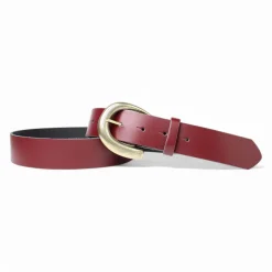 Damen Ledergürtel 3,5 cm, messingfarbene Schnalle, viele Farben