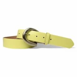 Damen Ledergürtel 3,5 cm, messingfarbene Schnalle, viele Farben