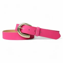 Damen Ledergürtel 3,5 cm, messingfarbene Schnalle, viele Farben