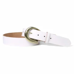 Damen Ledergürtel 3,5 cm, messingfarbene Schnalle, viele Farben