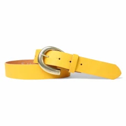 Damen Ledergürtel 3,5 cm, messingfarbene Schnalle, viele Farben