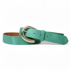 Damen Ledergürtel 3,5 cm, messingfarbene Schnalle, viele Farben