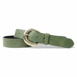 Damen Ledergürtel 3,5 cm, messingfarbene Schnalle, viele Farben