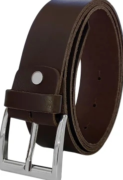DER ALLROUNDER Ledergürtel, 3,8 cm breit, silberne Gürtelschnalle, + extra Edelstahlschraube, kürzbar, Gürtelschnalle wechselbar