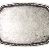 Eckige Gürtelschnalle 4 cm für Damen altsilber
