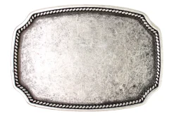 Eckige Gürtelschnalle 4 cm für Damen altsilber