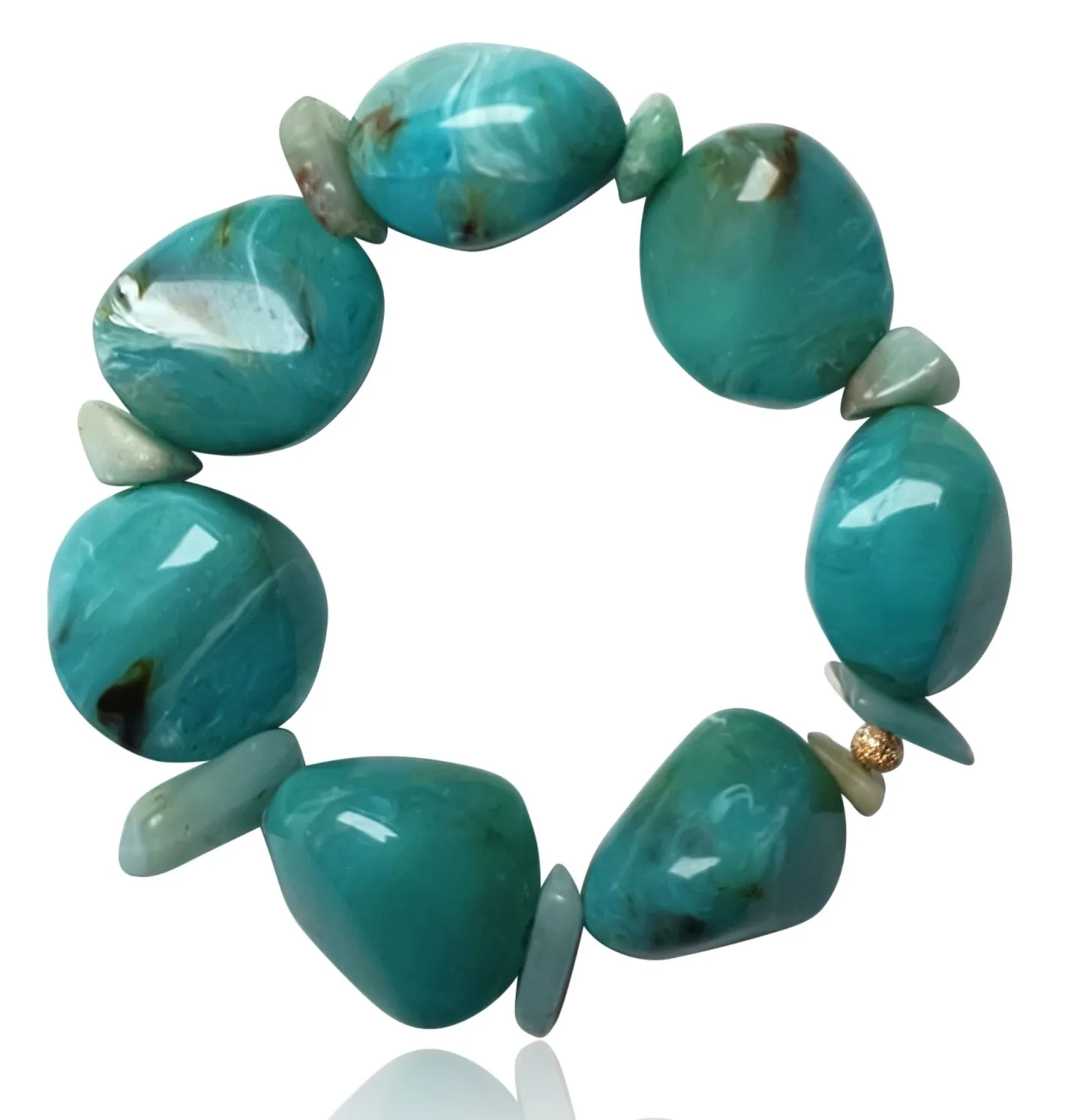 elastisches Armband mit großen Acrylperlen, tolle Farben