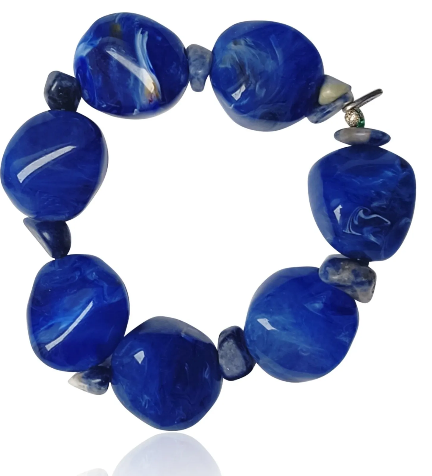 elastisches Armband mit großen Acrylperlen, tolle Farben