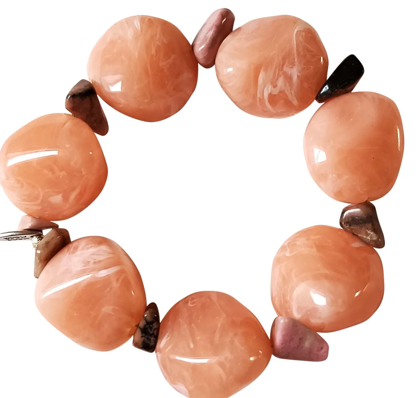 elastisches Armband mit großen Acrylperlen, tolle Farben