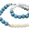 elastisches Armband mit Holzperlen, Zierteile Seesterne, Schildkröten