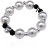 elastisches Armband mit Schmuck Perlen und Leopardenkopf
