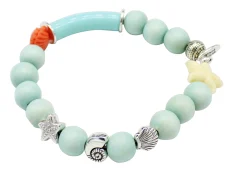 elastisches Armband, Seestern, Muschel, Zierteile in tollen Farben, maritimes Armband