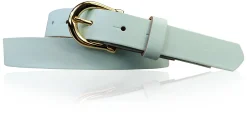 ELENA 2: schmaler Damen Ledergürtel 2,2 cm mit vergoldeter Hufeisen Gürtelschnalle, günstiger Ledergürtel