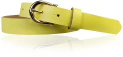 ELENA 2: schmaler Damen Ledergürtel 2,2 cm mit vergoldeter Hufeisen Gürtelschnalle, günstiger Ledergürtel