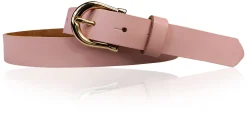 ELENA 2: schmaler Damen Ledergürtel 2,2 cm mit vergoldeter Hufeisen Gürtelschnalle, günstiger Ledergürtel