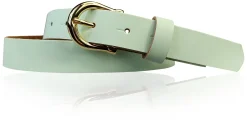 ELENA 2: schmaler Damen Ledergürtel 2,2 cm mit vergoldeter Hufeisen Gürtelschnalle, günstiger Ledergürtel