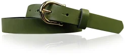 ELENA 2: schmaler Damen Ledergürtel 2,2 cm mit vergoldeter Hufeisen Gürtelschnalle, günstiger Ledergürtel