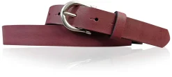 ELENA: schmaler Damen Ledergürtel zirka 2,2 cm mit silberner Hufeisen Gürtelschnalle, günstiger Ledergürtel