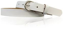 ELENA: schmaler Damen Ledergürtel zirka 2,2 cm mit silberner Hufeisen Gürtelschnalle, günstiger Ledergürtel
