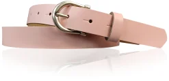 ELENA: schmaler Damen Ledergürtel zirka 2,2 cm mit silberner Hufeisen Gürtelschnalle, günstiger Ledergürtel