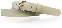 ELENA: schmaler Damen Ledergürtel zirka 2,2 cm mit silberner Hufeisen Gürtelschnalle, günstiger Ledergürtel