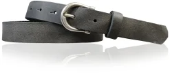 ELENA: schmaler Damen Ledergürtel zirka 2,2 cm mit silberner Hufeisen Gürtelschnalle, günstiger Ledergürtel