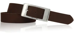 EMILIA Damen Ledergürtel Echtledergürtel ca 3,5 cm rechteckige Dornschnalle klassischer Damen Ledergürtel