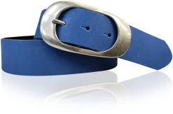 EOLISE 2: Damen Ledergürtel Echtleder 4 cm, große Dornschnalle Retro 70er Hüftgürtel