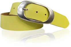 EOLISE 2: Damen Ledergürtel Echtleder 4 cm, große Dornschnalle Retro 70er Hüftgürtel