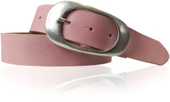 EOLISE 2: Damen Ledergürtel Echtleder 4 cm, große Dornschnalle Retro 70er Hüftgürtel