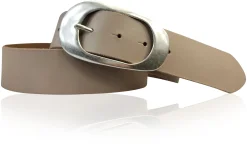 EOLISE 2: Damen Ledergürtel Echtleder 4 cm, große Dornschnalle Retro 70er Hüftgürtel