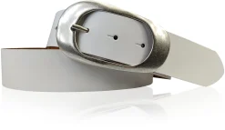 EOLISE 2: Damen Ledergürtel Echtleder 4 cm, große Dornschnalle Retro 70er Hüftgürtel