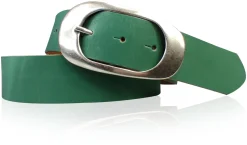 EOLISE 2: Damen Ledergürtel Echtleder 4 cm, große Dornschnalle Retro 70er Hüftgürtel