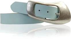 EOLISE: Damen Ledergürtel Echtleder 4 cm, große Dornschnalle 70er Jahre Style Hüftgürtel