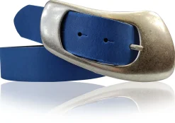 EOLISE: Damen Ledergürtel Echtleder 4 cm, große Dornschnalle 70er Jahre Style Hüftgürtel