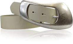 EOLISE: Damen Ledergürtel Echtleder 4 cm, große Dornschnalle 70er Jahre Style Hüftgürtel